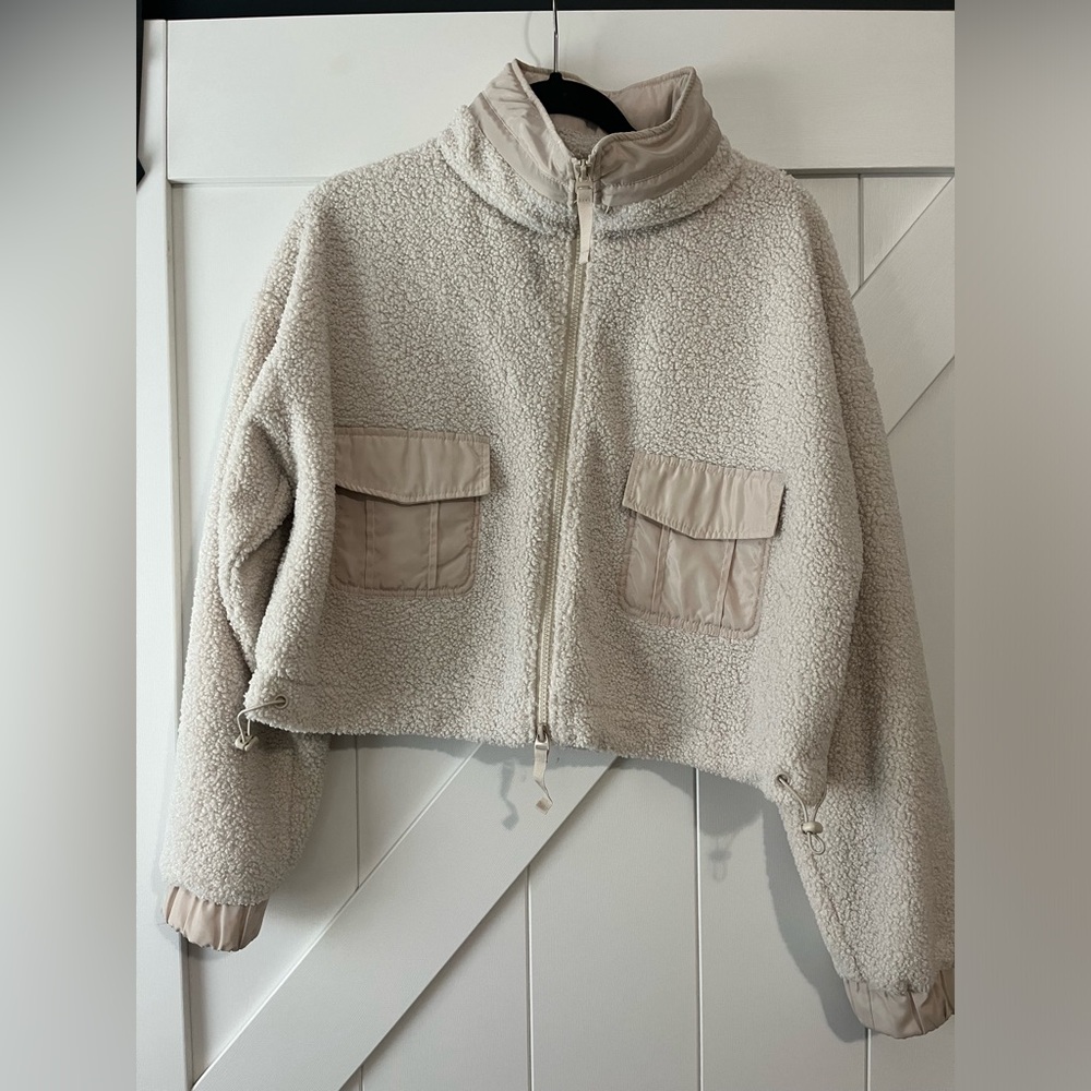 Cream cropped jacket size M